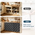thumbnail image 4 of Black Morocco Sink Skirt 10"W x 11"L,Dustproof Under Sink Curtain Skirt for Bathroom Kitchen,Boho Vintage Quatrefoil Geometric Plaid Adhesive Short Vanity Curtains Cover for Laundry Closet Shoe Rack, 4 of 8