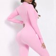 thumbnail image 5 of Monos de pierna delgada para mujer, traje de una pieza con cremallera, conjunto de Yoga de manga larga, ropa de entrenamiento de realce para gimnasio, monos para hacer ejercicio, ropa deportiva, 5 of 5