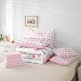 thumbnail image 4 of Erosebridal Kawaii Bowknot Bedding Queen Size,Monogrammed Letter Comforter Sets with Sheets,Inital Alphabet Bedding Sets Queen Size,Lightweight Cartoon Room Decorative,Reversible,7 Pieces, 4 of 5