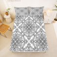 thumbnail image 5 of jejeloiu Elegant Damask King Sheets For Men Women,Floral Pattern Bedding,Black White,4 Pieces,1 Flat Sheet, 1 Fitted Sheet and 2 Pillowcases, 5 of 6