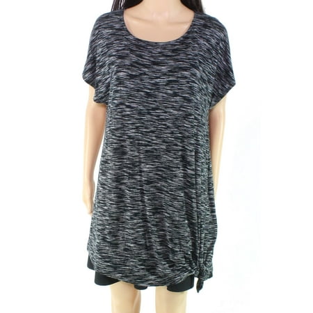 JM Collection Women's Tie-Hem T-Shirt Black Size X-Large