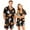 Black, variant on Festively Fun Couples Matching Halloween Pajamas Short Sleeve Button Front Shirt and Shorts Sleepwear Sets for Men and Women