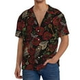 thumbnail image 3 of Wukai Fishbone Rose Men's Casual Short-Sleeve Button Down Shirt - Lightweight Summer Dress Shirt for Daily Wear-3X-Large, 3 of 7