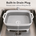 thumbnail image 6 of Collapsible Wash Basin with Drain Plug, 2.4 Gallon Gray Foldable Dish Tub with Handles, Space-Saving Portable Kitchen Sink for Baby Bottles, RV Camping and Outdoor Use, 6 of 7