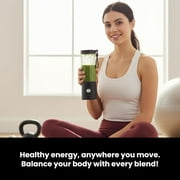 Portable Blender for Smoothies & Shakes – 16oz Mini Personal Blender Bottle, USB-C Rechargeable & Self-Cleaning – Black – Perfect Holiday Gift
