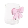 thumbnail image 4 of Vaso de cristal, transparente, redondo, elegante, con decoración de lazo, para agua helada, bebidas, leche, bebidas frías o calientes, batidos., 4 of 9