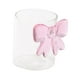thumbnail image 4 of Vaso de cristal, transparente, redondo, elegante, con decoración de lazo, para agua helada, bebidas, leche, bebidas frías o calientes, batidos., 4 of 9
