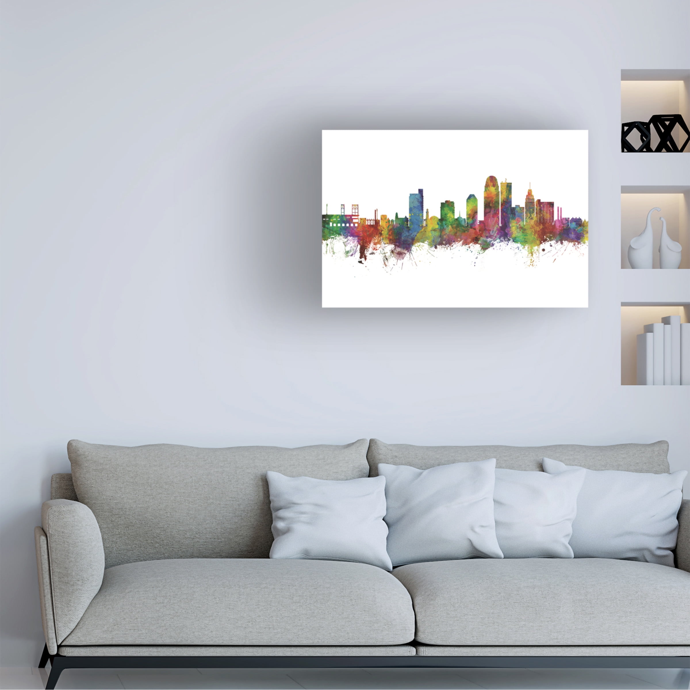 Michael Tompsett 'Winston Salem North Carolina Skyline' Canvas Art