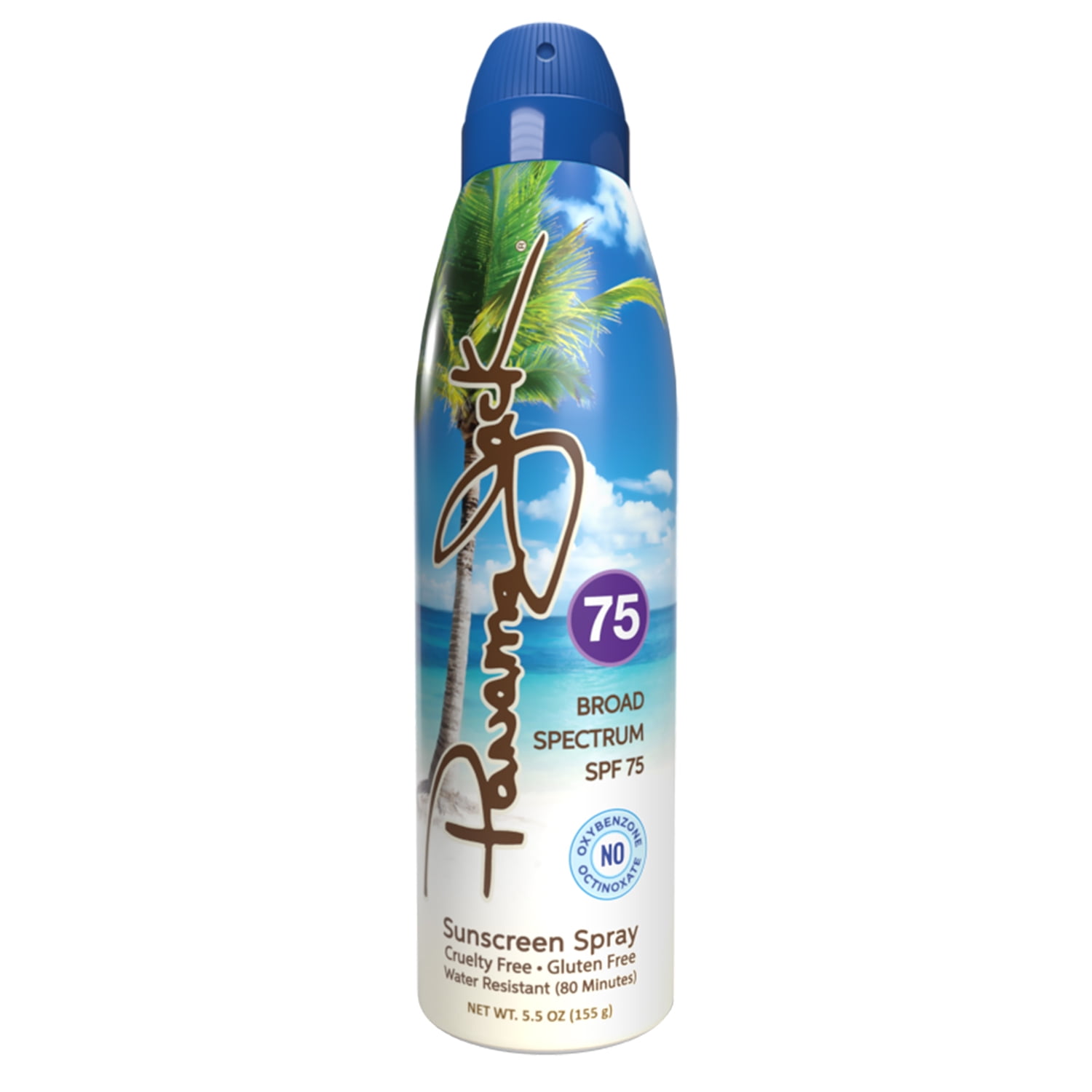 Panama Jack Continuous Spray Sunscreen - SPF 75, Broad Spectrum UVA/UVB Protection, PABA, Paraben, Gluten & Cruelty Free, Water Resistant (80 Minutes), 5.5 OZ (5.50 Fl Oz (Pack of 2))