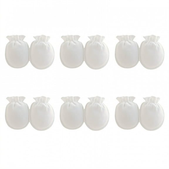 TELOLY 6 Pairs Baby Mittens,Cotton Baby Mittens Newborn,No Scratch Baby Mittens 0-6 Months,Style1