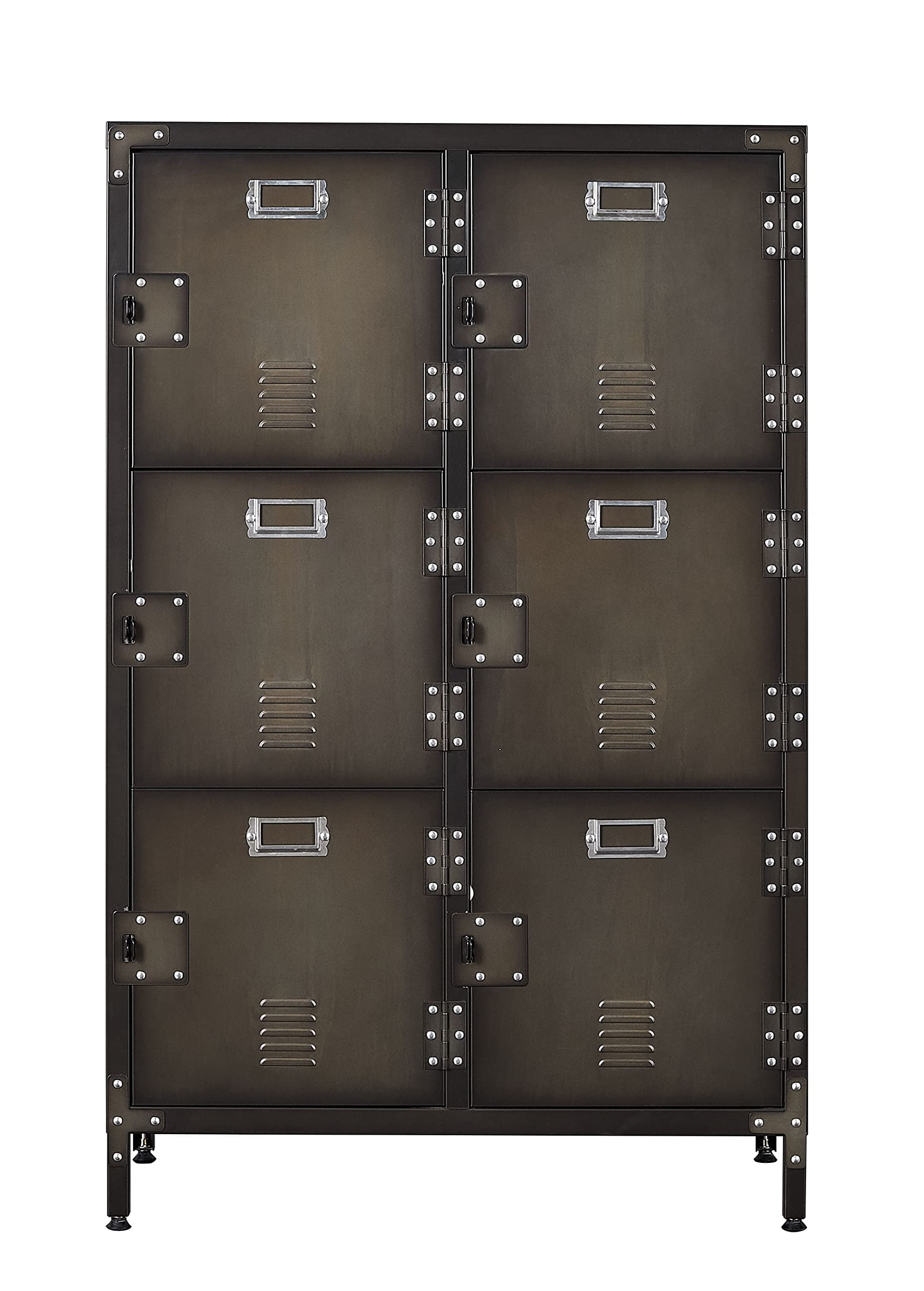Fesbos Metal Storage Locker, Industrial Storage Cabinet with Doors and Shelves, Stylish and Sturdy 6 Compartment with Lockable Doors, for Home Office, Club and Bar