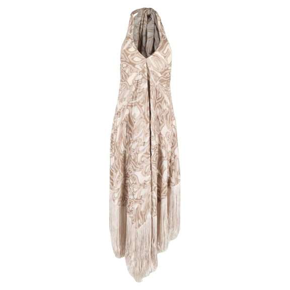 Pre-Owned Cult Gaia Ali Fringe Maxi Dress in Brown Polyester