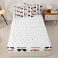 thumbnail image 4 of Manfei Cute Flowers Zipper Full Size Comforter Sets with Fitted Sheet and 2 Pillowcases,Cartoon Bowtie Zipper Bedding Set,Reversible,4 Pieces, 4 of 7