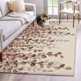 thumbnail image 3 of Area Rug for Living Room, Brown Eucalyptus Leaves Non-Slip Indoor Large Carpet for Bedroom/Dining Room, Spring Leaves Plants Country Beige Washable Low-Profile Floor Mat Runner Rugs - 2.7 x 5 Ft, 3 of 7
