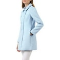 thumbnail image 5 of INSPIRE CHIC Women's Peter Pan Collar Double Breasted Winter Long Trench Pea Coat L Blue, 5 of 8