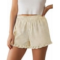 thumbnail image 5 of PRETTYGARDEN Womens Boxer Shorts Y2K Ruffle Shorts Summer Spring Lounge Striped Casual Beach Bottoms Pockets, 5 of 10