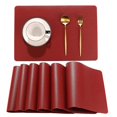 thumbnail image 2 of Placemats Pu Leather Heat Resistant Washable For Dining Table Mats Non-slip Stain Family Kitchen Tableware, 2 of 5