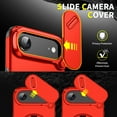 thumbnail image 3 of Dteck Magnetic for iPhone 17 Air Case with Camera Cover + Screen Protector, Rotated Ring Kickstand Military Grade Shockproof Protective Cover 6.5 Inch,Red, 3 of 9
