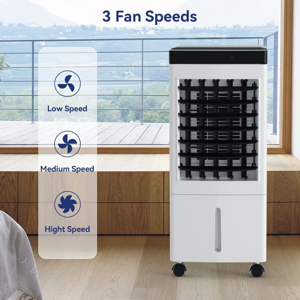 TOPTENG Portable Evaporative Cooler 10L Evaporative Fan Air Cooler, 3-IN-1 Remote Control Fan Humidifier, Air Fan Cooler 3 Modes for Indoor Cool