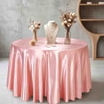 thumbnail image 5 of Round Satin Tablecloth, Party Table Cover, Wedding Dining Decor, Elegant Glossy Drape and Wrinkle Recovery Fabric for Dessert Tables, Wedding Receptions, and Home Dining, 5 of 6