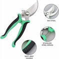 thumbnail image 3 of 1Pcs Garden Pruner, Garden Scissors, Branch Cutter, For Fresh Branches and Twigs, Non-Stick Coating, Stainless Steel, Professional, Solid, Green, 3 of 4