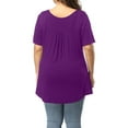 thumbnail image 4 of Women's Plus Size Henley V Neck Button up Tunic Tops Casual Short Sleeve Blouse Shirts, 4 of 7
