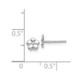 thumbnail image 3 of Real 14kt White Polished Flower Post Earrings; for Adults and Teens; for Women and Men, 3 of 3
