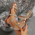 thumbnail image 4 of Low Heel Shoes for Women Plus Size Block Heel Backless Slippers for Outdoor Beach Summer Spring, 4 of 9