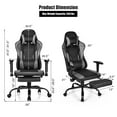 thumbnail image 2 of Gymax Chaise de Jeu de Massage Chaise de Course pour Ordinateur Chaise de Travail Inclinable avec Repose-Pieds Gris, 2 of 10