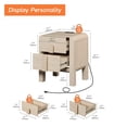 thumbnail image 4 of Mid-Century Modern Wood Nightstand with 2 Drawers ,Curved End Table with Built-In Charging Station for Bedroom, Living Room,Entryway, 4 of 8