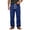 Dark Blue, variant on Pants for Men Corduroy Drawstring Elastic Waisted Loose Fitted Straight Leg Full Length Casual Pants with Pockets