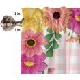 thumbnail image 5 of Happy Mother''s Day Pink Plaid Valance Curtains for Kitchen Windows Florals Pink White Buffalo Plaid Curtain Valances Decor Short Rod Pocket Window Treatment Drapes for Kitchen Bedroom 54x18in, 5 of 5