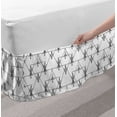 thumbnail image 2 of Arrow Bed Skirt, Basic Illustration of Slim Symmetric in Triangles in Monotone, Elastic Bedskirt Dust Ruffle Wrap Around for Bedding Decor, 4 Sizes, Charcoal Grey and White, by Ambesonne, 2 of 2