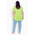 thumbnail image 4 of Avenue Women's Plus Size V Cut Out Top - Chartreuse, 4 of 5