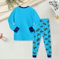 thumbnail image 4 of TOWED22 2 Piece Boys Pajamas Toddler Kids Boys Pajamas Cotton Kids Pj's Long Sleeve Sleepwear Clothes Set Outfits 6-12 Months 12-24 Months 2t 3t 4t 5t 6t 7t 8t 9t Children,Sky Blue,9-10 Y, 4 of 9