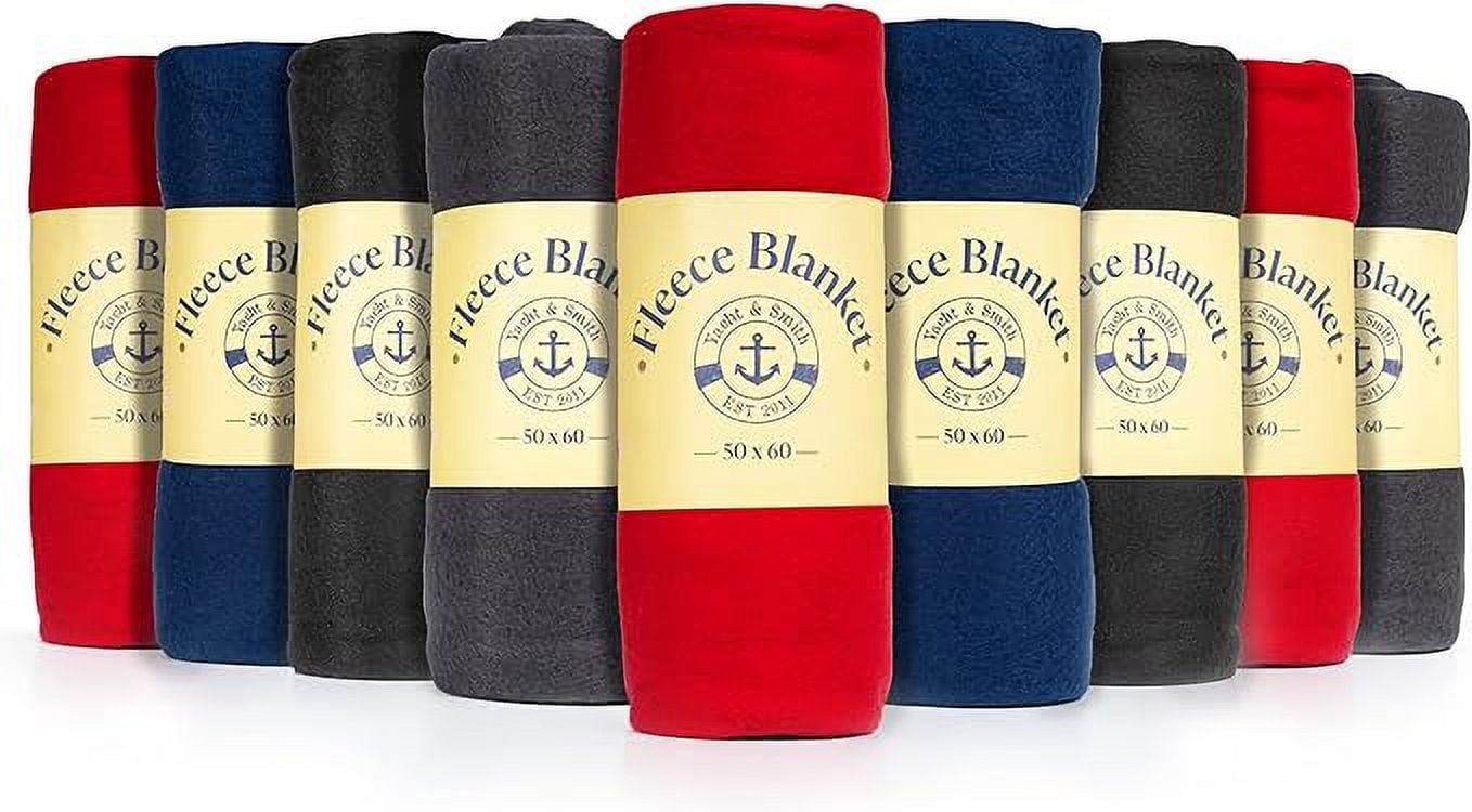 SOCKS'NBULK Soft Fleece Blankets 50 X 60, Lightweight, Cozy Warm Throws Dark Colorful Blanket Sofa Travel Outdoor, Wholesale