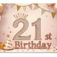 thumbnail image 3 of Pink Theme Birthday Banner Decorative Design Age 21 Party Backdrop for Celebration Indoor Decoration Event Decoration Birthday Party, 3 of 6