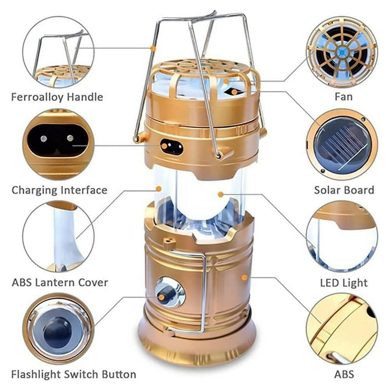 Outdoor LED Camping Lantern with Fan Electric Stretch Switch Camping Lamp  Camping Lamp 