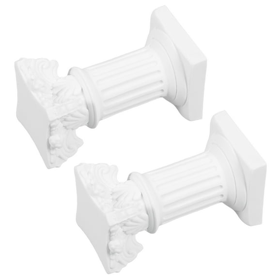 Hemobllo 2Pcs White Roman Pillar Candle Holders Home Decor Tabletop Ornament for Family Friends