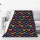 thumbnail image 1 of Balery Rainbow Butterfly Manta de Felpa Suave y Acogedora – Cobija de Franela Aterciopelada para Cama, Lavable y Cálida para Sofá, Mascotas, Transpirable-60"x50", 1 of 7