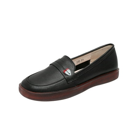 

Colisha Ladies Loafers Slip On Flats Non-Slip Nurse Shoes Work Breathable Comfort Black 5.5