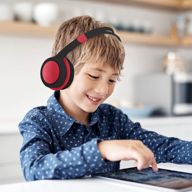 NARABB Clearance Wired Children's Headphones, Over-ear Subwoofer Headphones, In-line Computer Headsets Hearing Protection Comfortable Earcups