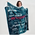 thumbnail image 6 of Mom Blanket Double Layer Sherpa Fleece Soft Fluffy Throw, Quality Print 'Thank You Mom, I Love You' from Daughter, Son Gift for Birthday, Mother's Day, Christmas(Ocean Teal), 6 of 6