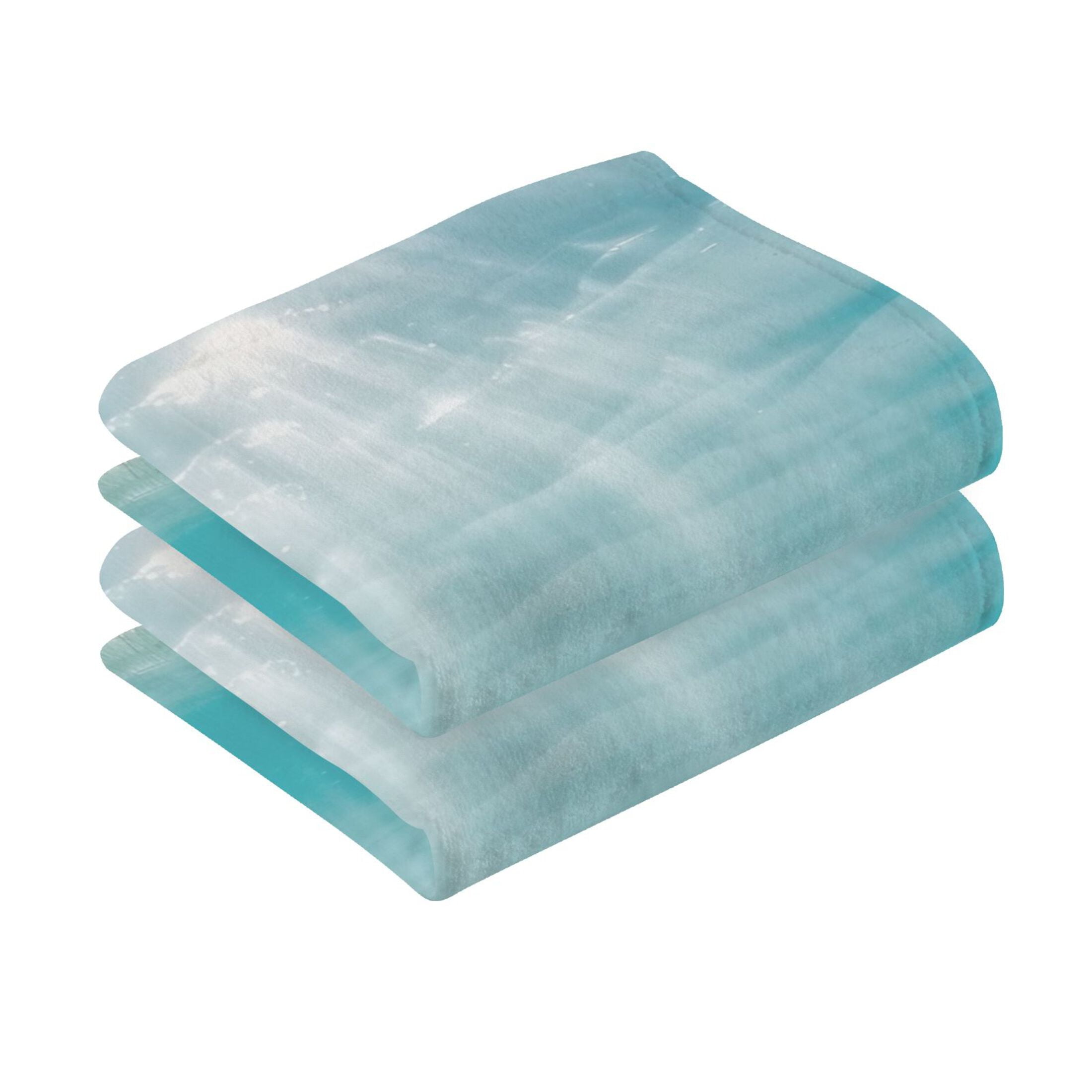 Serene Ocean Floor Hand Towel Set 2 Pcs Cotton Absorbent Soft Face Towels 400 GSM Bath Towels for Bathroom Kitchen Shower Hotel Decor 16"x28"