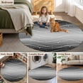 thumbnail image 5 of Black Gray Ombre Round Area Rug 3Ft Washable Small Circle Rugs for Kitchen Entryway, Modern Abstract Striped Polka Dots Non-Slip Carpet Floor Mats Indoor Outdoor Carpet Runner Aesthetic Home Decor, 5 of 8