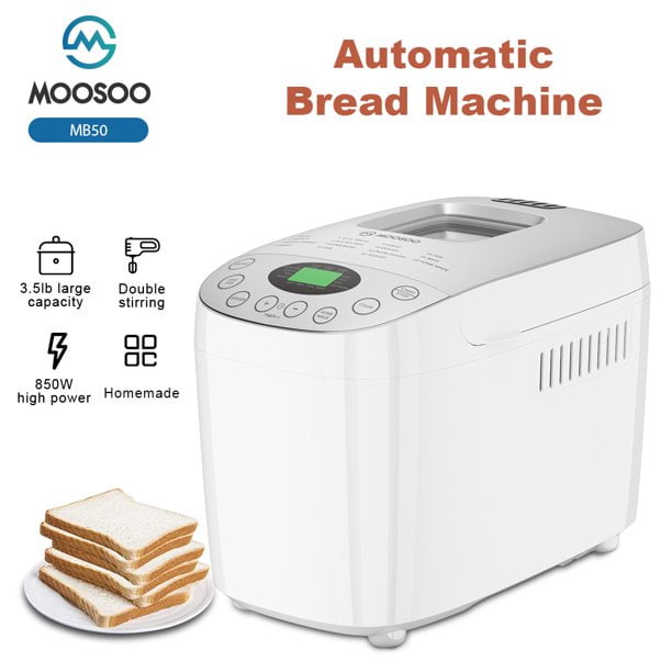 Moosoo 15in1 Bread Maker, 3.5 LB Capacity Bread Machine, Bread Maker