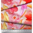 thumbnail image 2 of Soimoi Rayon Fabric Flower Watercolor Printed Fabric 1 Yard 56 Inch Wide, 2 of 3