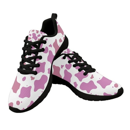 

Hot Sale Mesh Breathable Mens Women Running Shoes Cow Spot Lace-Up Jogging Light Sneakers Outdoor Soft Casual Shoes Plus Size 46