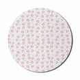 thumbnail image 1 of Romantic Mouse Pad for Computers, Abstract Diamond Forms Hearts and Triangles Girls Retro Love Triangle, Round Non-Slip Thick Rubber Modern Mousepad, 8" Round, Pink Dark Coral White, by Ambesonne, 1 of 2