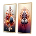 thumbnail image 3 of Designart "Geometric Metamorphosis Abstract Multiverse I" Abstract Shapes Framed Wall Art Set Of 2 - Transitional Pink Framed Canvas Set For Living Room Decor, 3 of 6